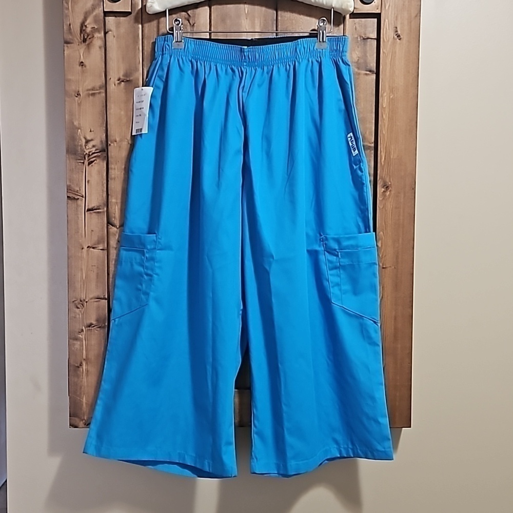 MOBB Aqua Blue Capri Scrubs 3XL Unisex Flip Flap Pants